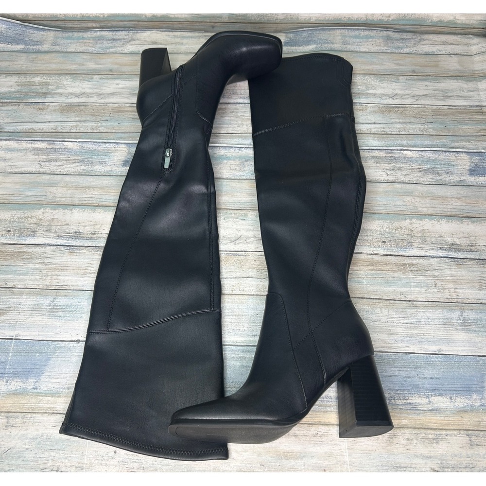 Marc Fisher Boots Denki 2 Womens Over The Knee Black Faux Leather Size 6